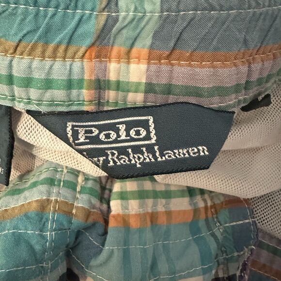 Polo Ralph Lauren Men's Board Shorts Large Multicolor Plaid Swim Blue purple - Picture 9 of 10